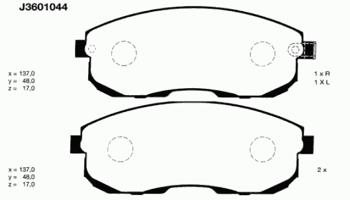 Тормозные колодки NIPPARTS J3601044