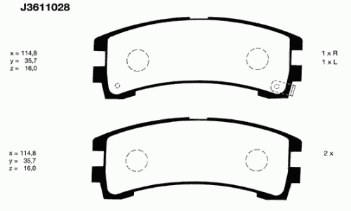 Тормозные колодки NIPPARTS J3611028