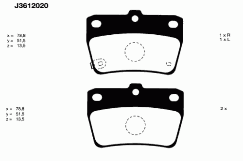 Тормозные колодки NIPPARTS J3612020