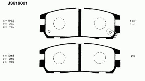 Тормозные колодки NIPPARTS J3619001
