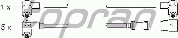 Комплект высоковольтных проводов TOPRAN 100 688