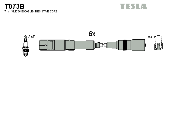 Комплект высоковольтных проводов TESLA T073B