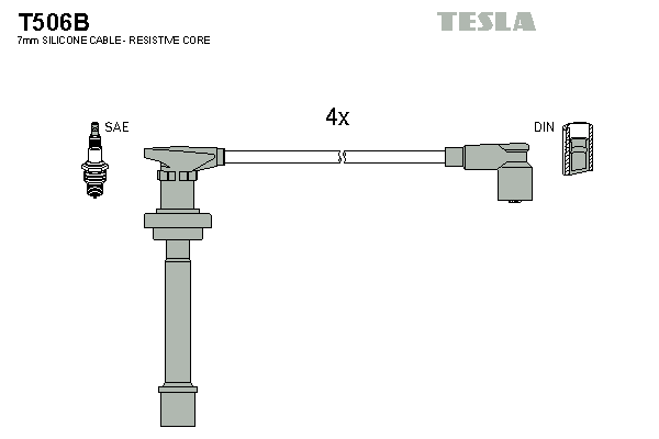 Комплект високовольтних проводів TESLA T506B
