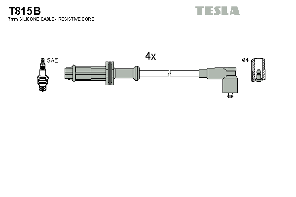 Комплект високовольтних проводів TESLA T815B