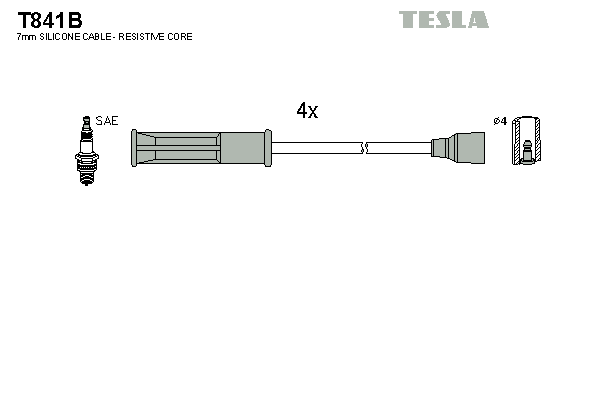 Комплект високовольтних проводів TESLA T841B