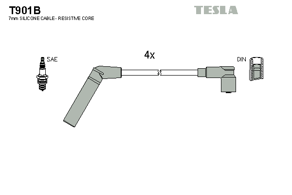 Комплект високовольтних проводів TESLA T901B