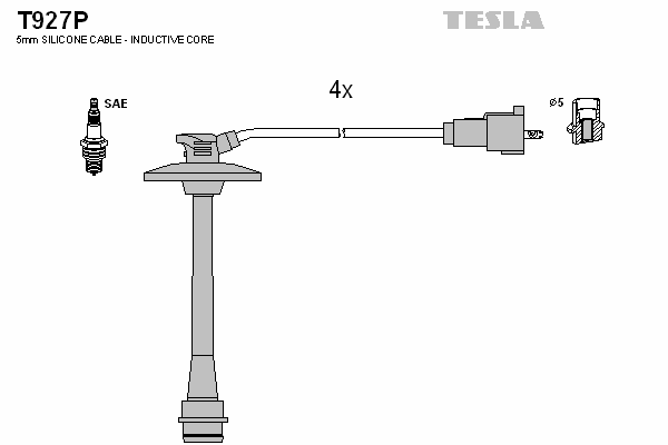 Комплект високовольтних проводів TESLA T927P