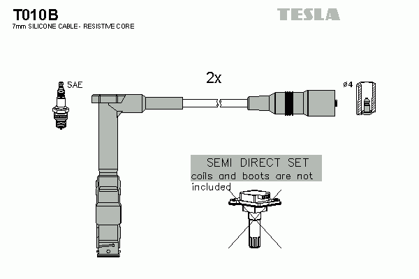 Комплект высоковольтных проводов TESLA T010B