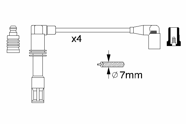 Комплект высоковольтных проводов BOSCH 0 986 356 308