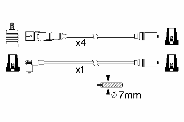 Комплект высоковольтных проводов BOSCH 0 986 356 317