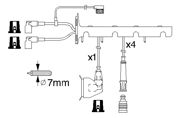 Комплект высоковольтных проводов BOSCH 0 986 356 325