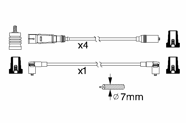 Комплект высоковольтных проводов BOSCH 0 986 356 338