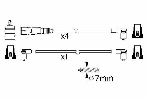 Комплект высоковольтных проводов BOSCH 0 986 356 343