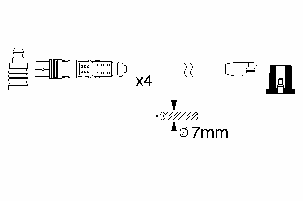 Комплект высоковольтных проводов BOSCH 0 986 356 346