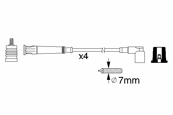 Комплект высоковольтных проводов BOSCH 0 986 356 361