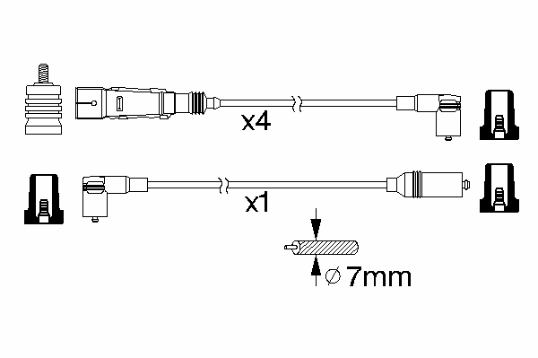 Комплект высоковольтных проводов BOSCH 0 986 356 380