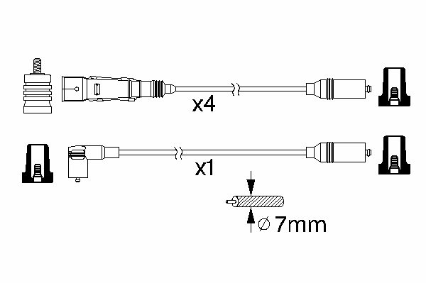 Комплект высоковольтных проводов BOSCH 0 986 356 381