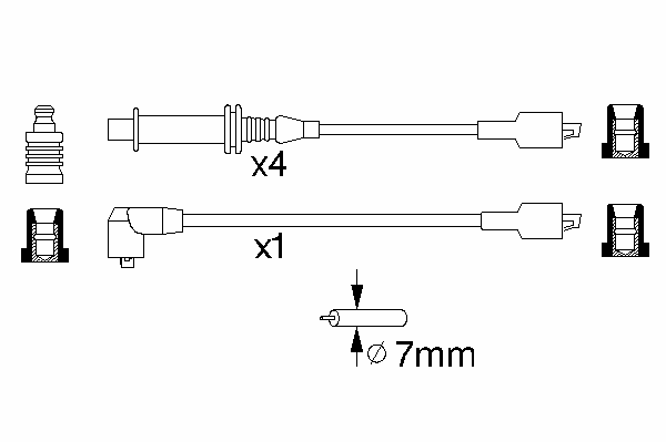 Комплект высоковольтных проводов BOSCH 0 986 356 769