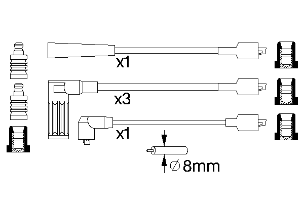 Комплект высоковольтных проводов BOSCH 0 986 356 792