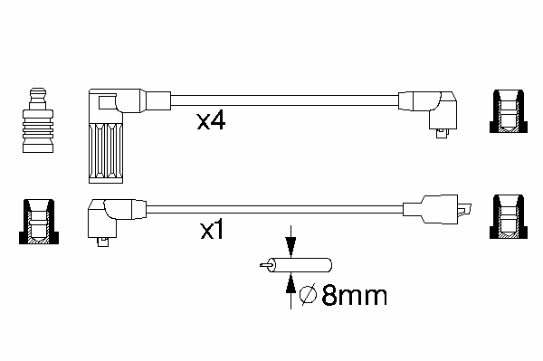 Комплект високовольтних проводів BOSCH 0 986 356 836