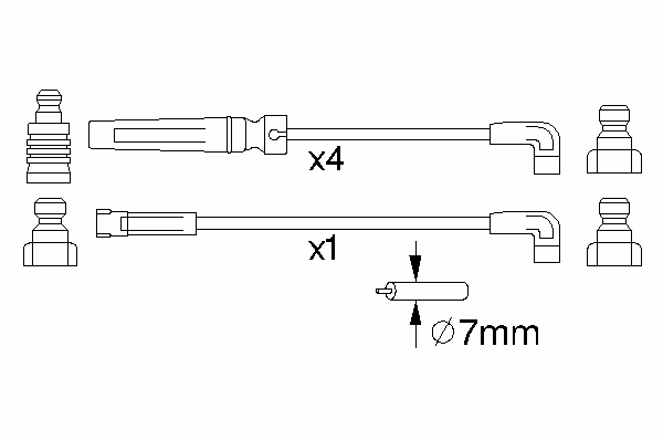 Комплект высоковольтных проводов BOSCH 0 986 356 975