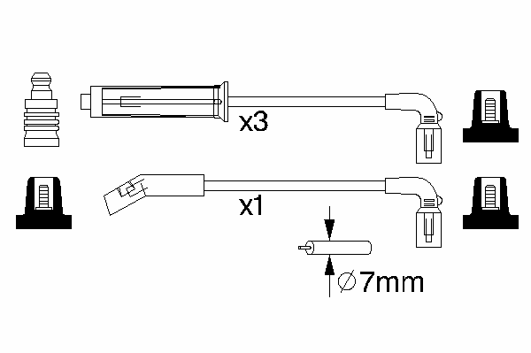 Комплект высоковольтных проводов BOSCH 0 986 356 980