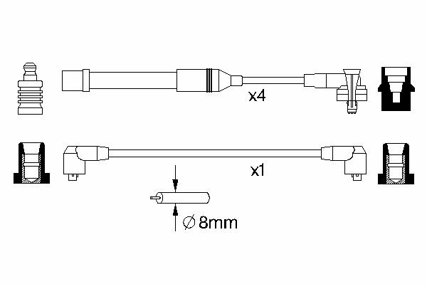 Комплект высоковольтных проводов BOSCH 0 986 357 051