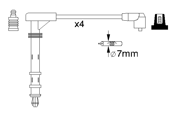 Комплект высоковольтных проводов BOSCH 0 986 357 261