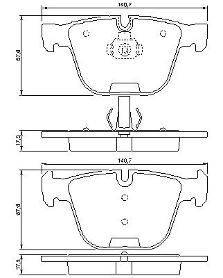 Тормозные колодки BOSCH 0 986 424 698