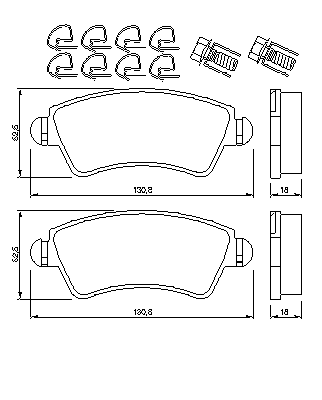 Тормозные колодки BOSCH 0 986 424 801