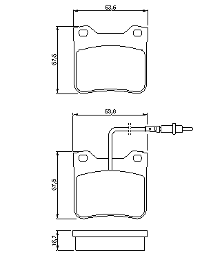Комплект гальмівних колодок, дискові гальма BOSCH 0 986 460 967