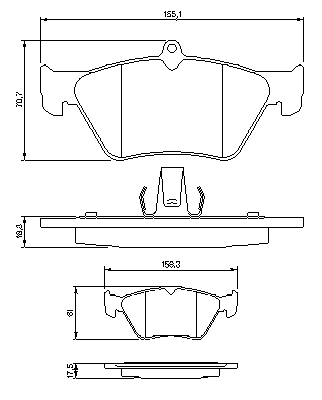 Тормозные колодки BOSCH 0 986 461 129