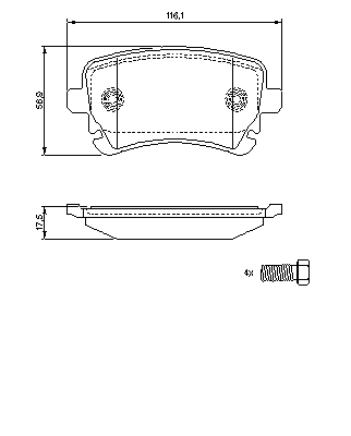 Тормозные колодки BOSCH 0 986 494 119