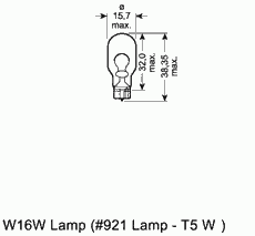 Лампа накаливания OSRAM 921 (фонарь указателя поворота, фонарь сигнала торможения, задняя противотуманная фара, задний габаритный огонь)