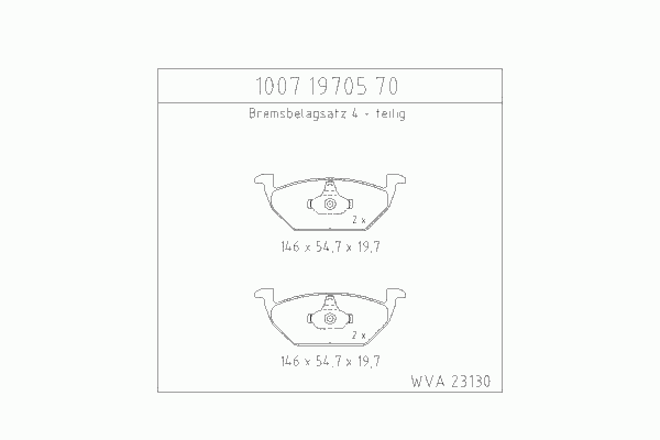 Тормозные колодки ZIMMERMANN 1007.19705.70