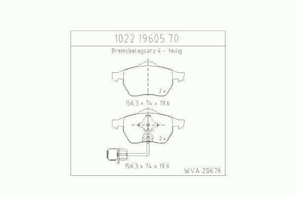 Тормозные колодки ZIMMERMANN 1022.19605.70