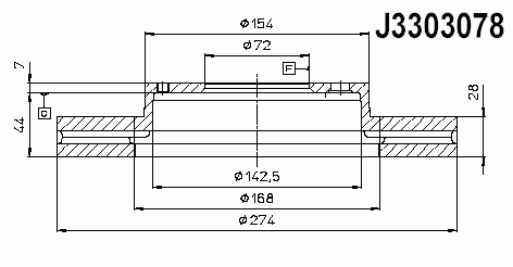 Тормозной диск NIPPARTS J3303078