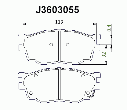 Тормозные колодки NIPPARTS J3603055
