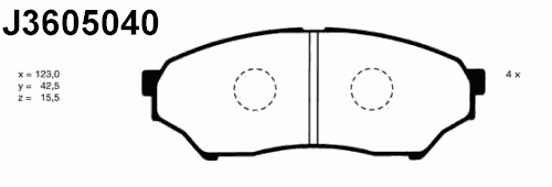 Тормозные колодки NIPPARTS J3605040