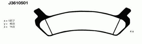 Тормозные колодки NIPPARTS J3610501