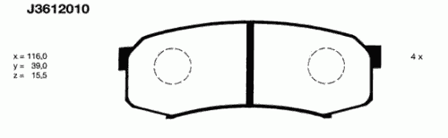 Тормозные колодки NIPPARTS J3612010