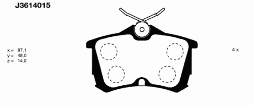 Тормозные колодки NIPPARTS J3614015