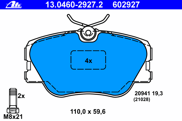 Тормозные колодки ATE 13.0460-2927.2