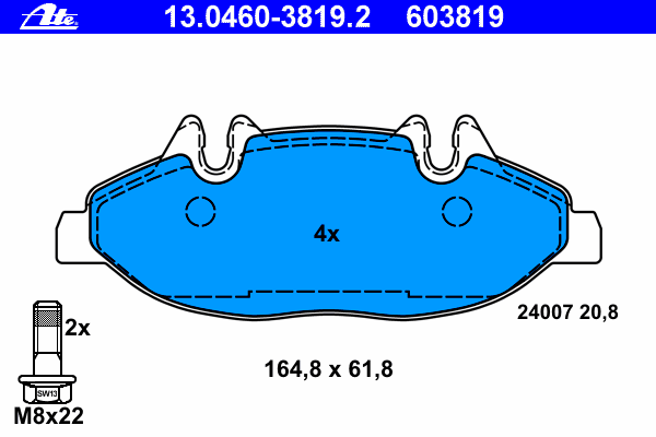 Тормозные колодки ATE 13.0460-3819.2