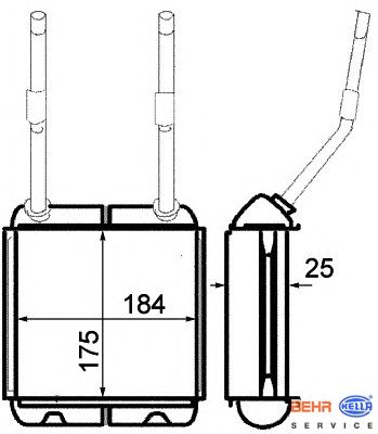 Радиатор отопителя BEHR HELLA SERVICE 8FH 351 313-031