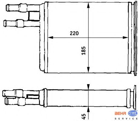 Радиатор отопителя BEHR HELLA SERVICE 8FH 351 313-171