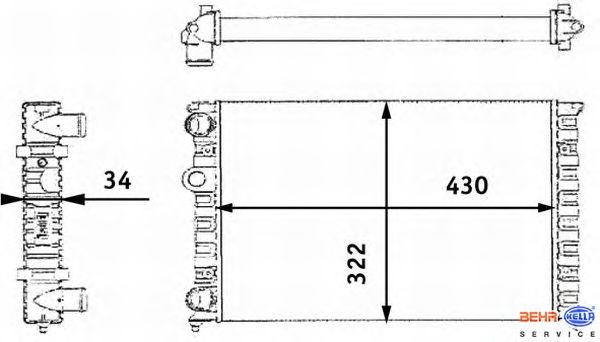 Радиатор охлаждения BEHR HELLA SERVICE 8MK 376 713-741