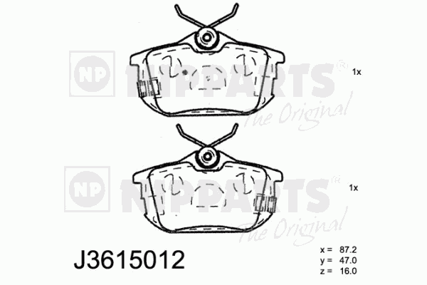Тормозные колодки NIPPARTS J3615012