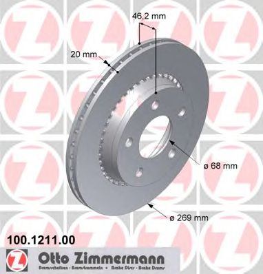 Тормозной диск ZIMMERMANN 100.1211.00