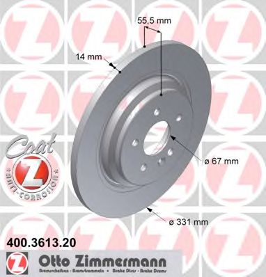 Гальмівний диск ZIMMERMANN 400.3613.20